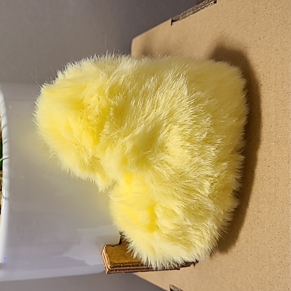 Yellow Faux Fur Heart‎ Keychain Purse Charm Bag Charm Fluffy Cute Accessory